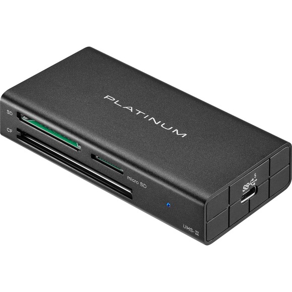 Platinum™ - USB 3.2 Gen 1 SD, microSD, CF 3 Slot Memory Card Reader - Black - Picture 4 of 4